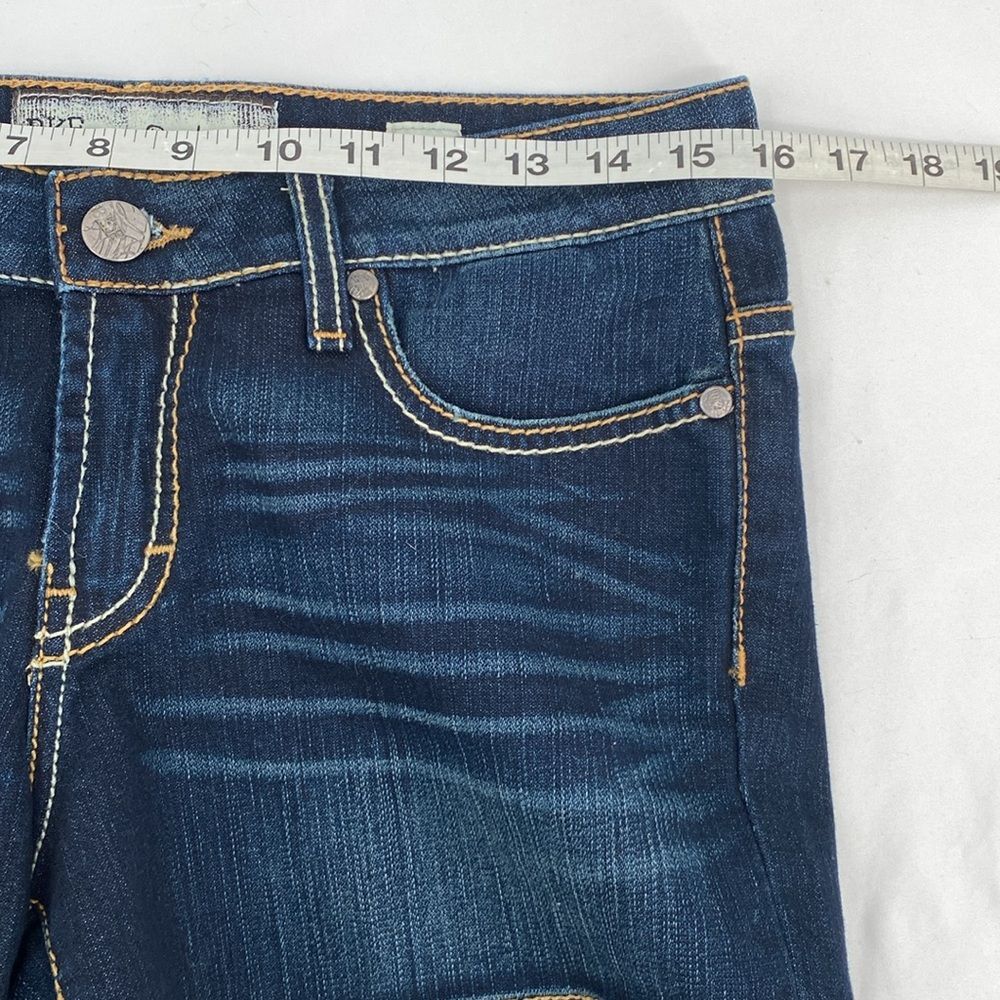 BKE Denim Payton Dark Wash Jean Shorts Whiskering Beaded Pockets Women's 28 - Picture 8 of 10